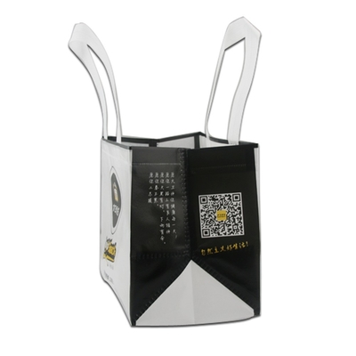Tipo de corte a presión Reutilizables impermeables PP tejidos bolsas de compras laminadas con logotipos personalizados