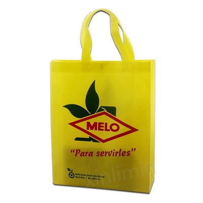 Bolsa de compras no tejida con logotipo en diseño personalizado y material laminado PP