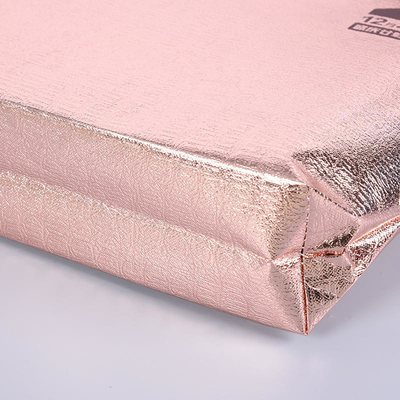 Bolsa portátil de embalaje laminado no tejido para comestibles y material de PP ecológico de oro rosa