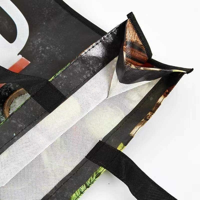 Bolso de compras reutilizable no tejido personalizado con portador portátil de logotipo
