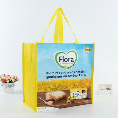 Bolso de compras reutilizable no tejido personalizado con portador portátil de logotipo