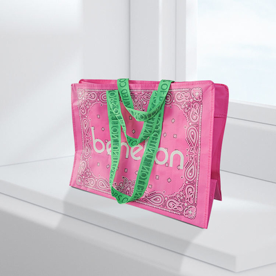 Bolsa de tejido laminada de polipropileno con logotipo personalizado para exposición