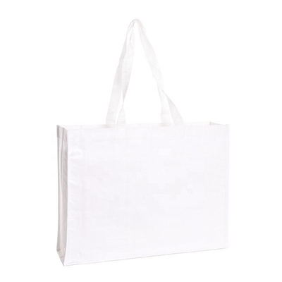 Bolsa de compras tejida de PP reutilizable para compras comerciales Impresión personalizada y ecológica