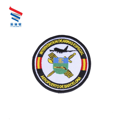 Logotipo personalizado de golf bordado parches tejidos en directo con tela de lona