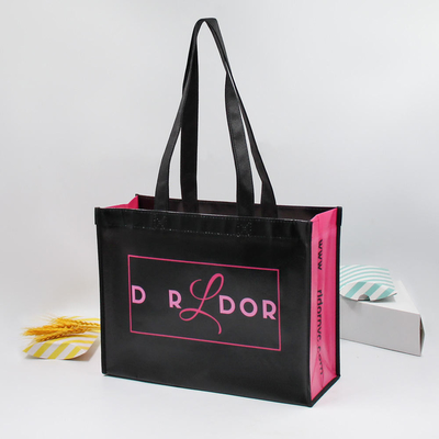 Pedido personalizado Tejido ecológico sin tejido Bolsa de compras de logotipo para promoción de exposiciones
