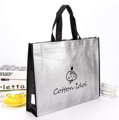 Bolso de tejido no tejido con logotipo personalizado Impresión láser de película metálica Bolso para bufandas Chales
