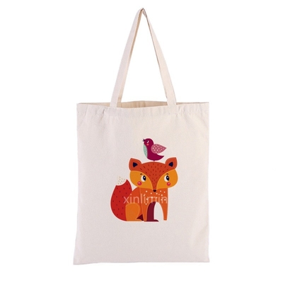 Logotipo Logotipo personalizado Reutilizable de algodón lienzo de tira de la cuerda Bolsa de compras para ecológico
