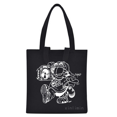 Bolso de Tote Impreso de Moda de dibujos animados ecológicos de color personalizado para compras de mujeres