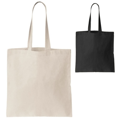 En blanco y claro Calico de algodón orgánico lienzo de comestibles de compras bolsa de bolsillo tamaño de logotipo personalizado Impreso