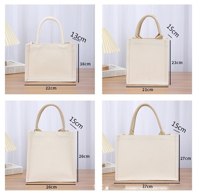 Bolsa de forma cuadrada Laminada de lienzo impermeable de algodón de compras Tote Bolsa de playa para la promoción