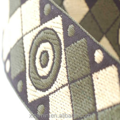 Tejido de algodón 100% diseño personalizado doble cara Jacquard encaje étnico bordado cinta