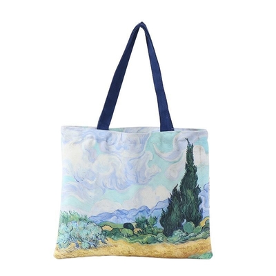 Logotipo personalizado Impreso Reciclado Reutilizable Sublimación Bolso de Tote para Negocios Compras de comestibles