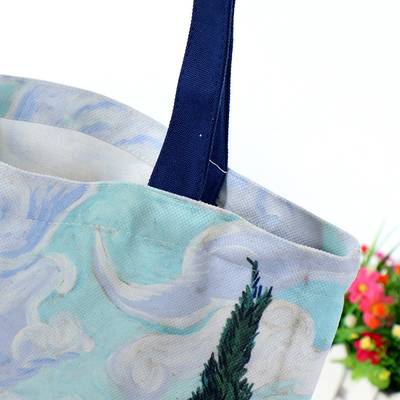 Logotipo personalizado Impreso Reciclado Reutilizable Sublimación Bolso de Tote para Negocios Compras de comestibles