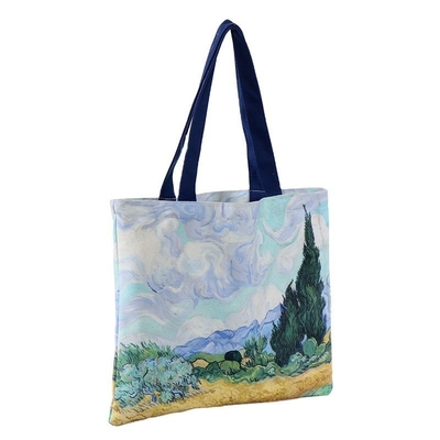 Logotipo personalizado Impreso Reciclado Reutilizable Sublimación Bolso de Tote para Negocios Compras de comestibles