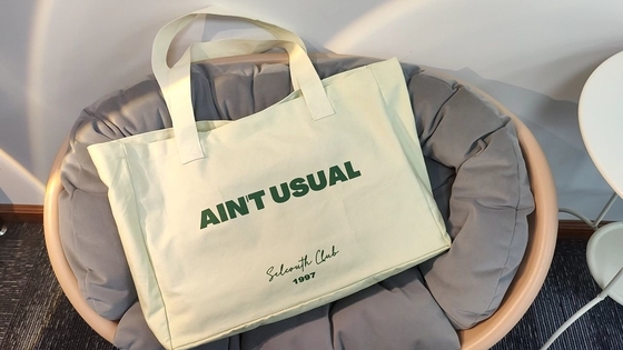 Exhibición Logotipo personalizado Impreso Bolso de algodón de lona de gran tamaño para estilo de vida activo