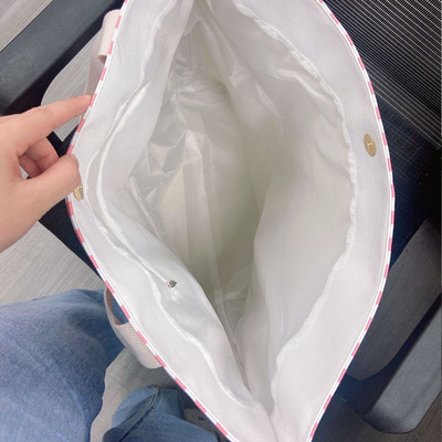 Bolso de hombro de compras de mercado grande Bolso de toque a rayas de lienzo ideal para compras de negocios