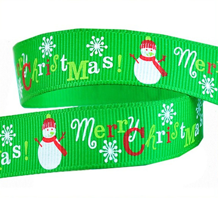 Envase de regalo cinta de grano grueso personalizada con logotipo impreso en pantalla en relieve de 1/4 'de ancho