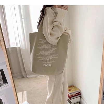 Bolso de compras portátil de algodón con hombro único con servicio OEM y colores Pantone