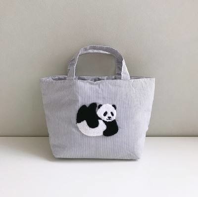 Logotipo personalizado Amor Animal 3D Toallas bordadas Bolsa de algodón para la conveniencia de las compras