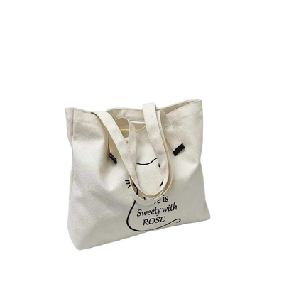Bolso de algodón de lienzo personalizado versátil y ecológico Bolso de compras de playa