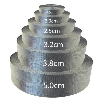 Logotipo personalizado Tejido Jacquard Cinturón Webbing en color negro para 38mm Nylon Cinturón de hombro
