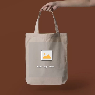 Logotipo personalizado Impreso Envases reutilizables de compras Bolsas de algodón con bolsillo interior