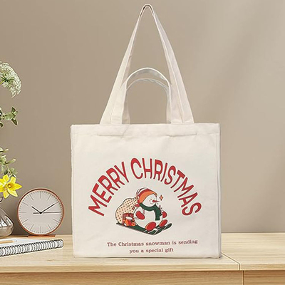 Bolso de compras pesado con mango largo con lienzo de Navidad personalizado