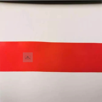 1 pulgadas Cintas de satén personalizadas Impresión de logotipo de colores con adorno de papel de oro