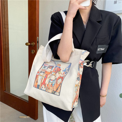 OEM Bolso de compras de lona de algodón de trabajo pesado personalizado con diseño de logotipo personalizado