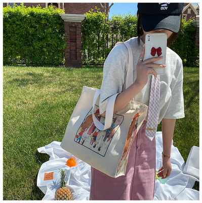 OEM Bolso de compras de lona de algodón de trabajo pesado personalizado con diseño de logotipo personalizado