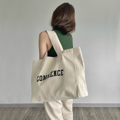 Bolsa de toque de lienzo de gran tamaño ecológica para compras Logotipo personalizado y OEM / ODM aceptable