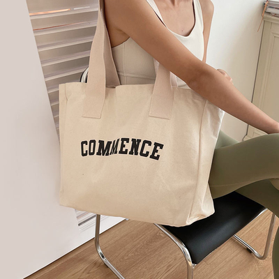 Bolsa de toque de lienzo de gran tamaño ecológica para compras Logotipo personalizado y OEM / ODM aceptable