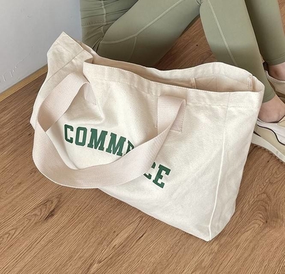 Bolsa de toque de lienzo de gran tamaño ecológica para compras Logotipo personalizado y OEM / ODM aceptable