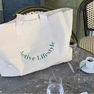 Logotipo personalizado Eco-friendly Heavy-duty de gran tamaño de supermercado de algodón de lona bolsa de bolsa