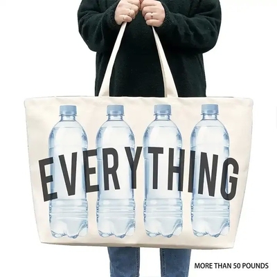 Logotipo personalizado Eco-friendly Heavy-duty de gran tamaño de supermercado de algodón de lona bolsa de bolsa