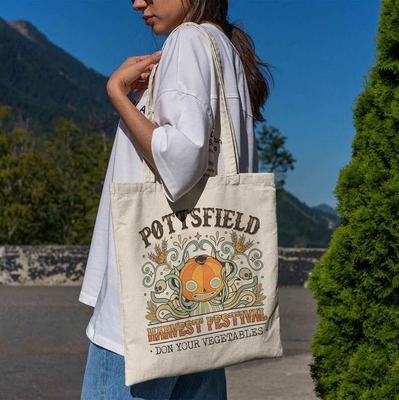 Logotipo personalizado Bolso de bolso de algodón orgánico grande de lienzo de comestibles para OEM / ODM