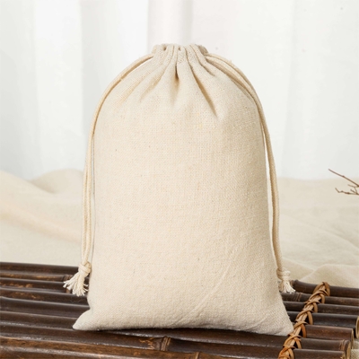 Logotipo personalizado Eco amigable Bolso de algodón suave de lujo para la organización de joyas duraderas