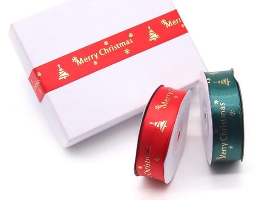 Feliz Navidad Alfabe Tejido de la cinta de borde para la decoración del rollo de fiesta personalizado