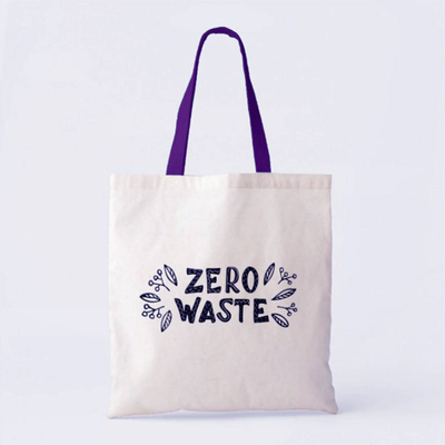 Bolsa de lienzo suave de reciclaje hecha de algodón sostenible reutilizable