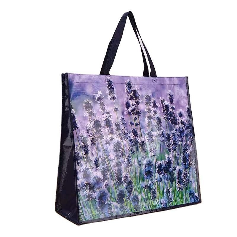 Bolso de compras reutilizable no tejido personalizado con portador portátil de logotipo