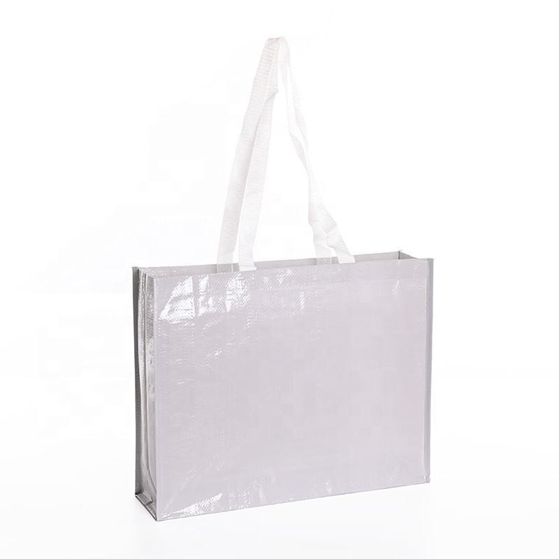 Bolsa de compras tejida de PP reutilizable para compras comerciales Impresión personalizada y ecológica