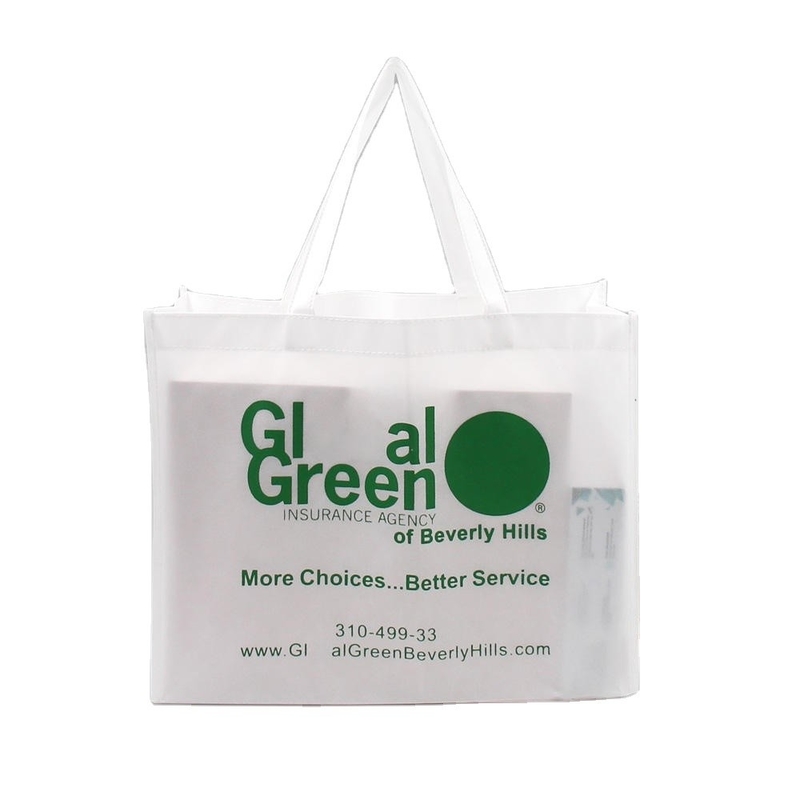 Pedido personalizado Tejido ecológico sin tejido Bolsa de compras de logotipo para promoción de exposiciones