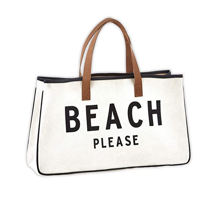 Bolsa de viaje de fin de semana de verano con mangos de cuero