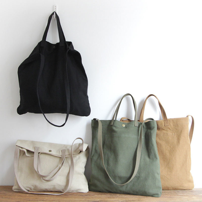 Promoción Mujeres de algodón natural duradero lienzo de compras bolsa de bolsa para compras de negocios