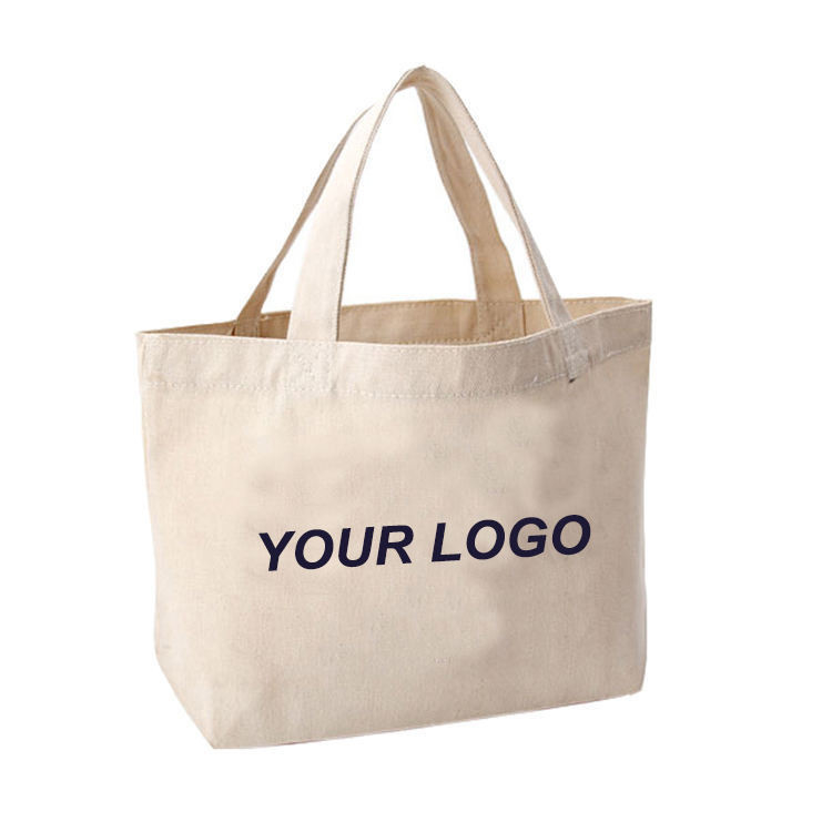 100% de algodón de compras de logotipo impreso a medida de la playa de lienzo bolsa de toque para compras de negocios