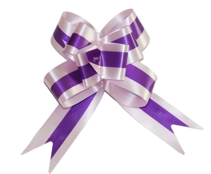 Color agradable y rápido Organza tira arcos de cuerda para la fiesta de bodas en material satinado