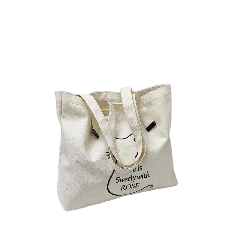 Bolso de algodón de lienzo personalizado versátil y ecológico Bolso de compras de playa