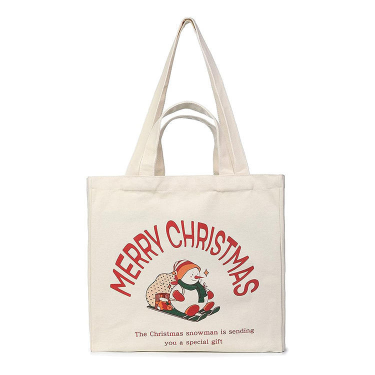 Bolso de compras pesado con mango largo con lienzo de Navidad personalizado