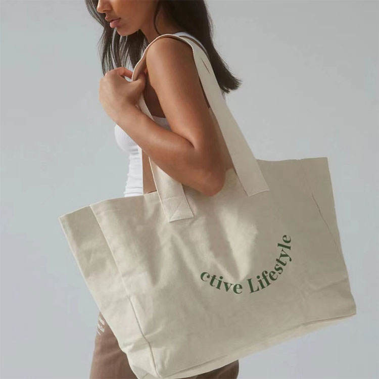 Logotipo personalizado Eco-friendly Heavy-duty de gran tamaño de supermercado de algodón de lona bolsa de bolsa