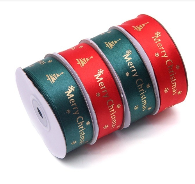Feliz Navidad Alfabe Tejido de la cinta de borde para la decoración del rollo de fiesta personalizado